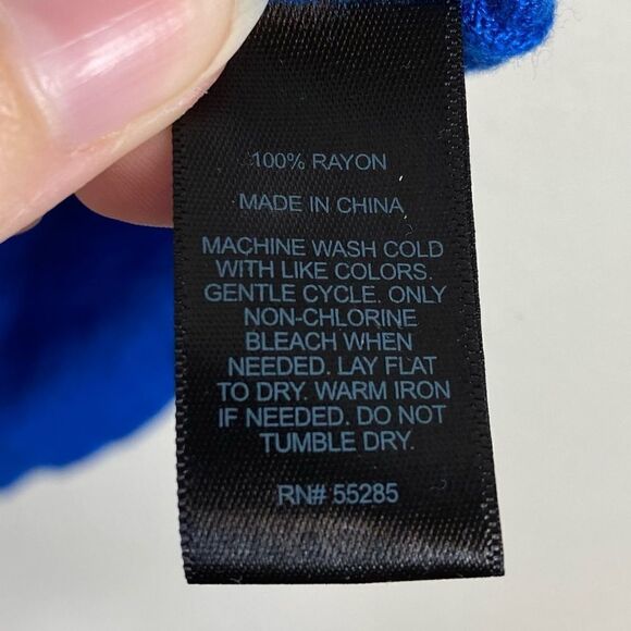 Express Blue Short Sleeve Open Back Lightweight Knit Top - Picture 6 of 6